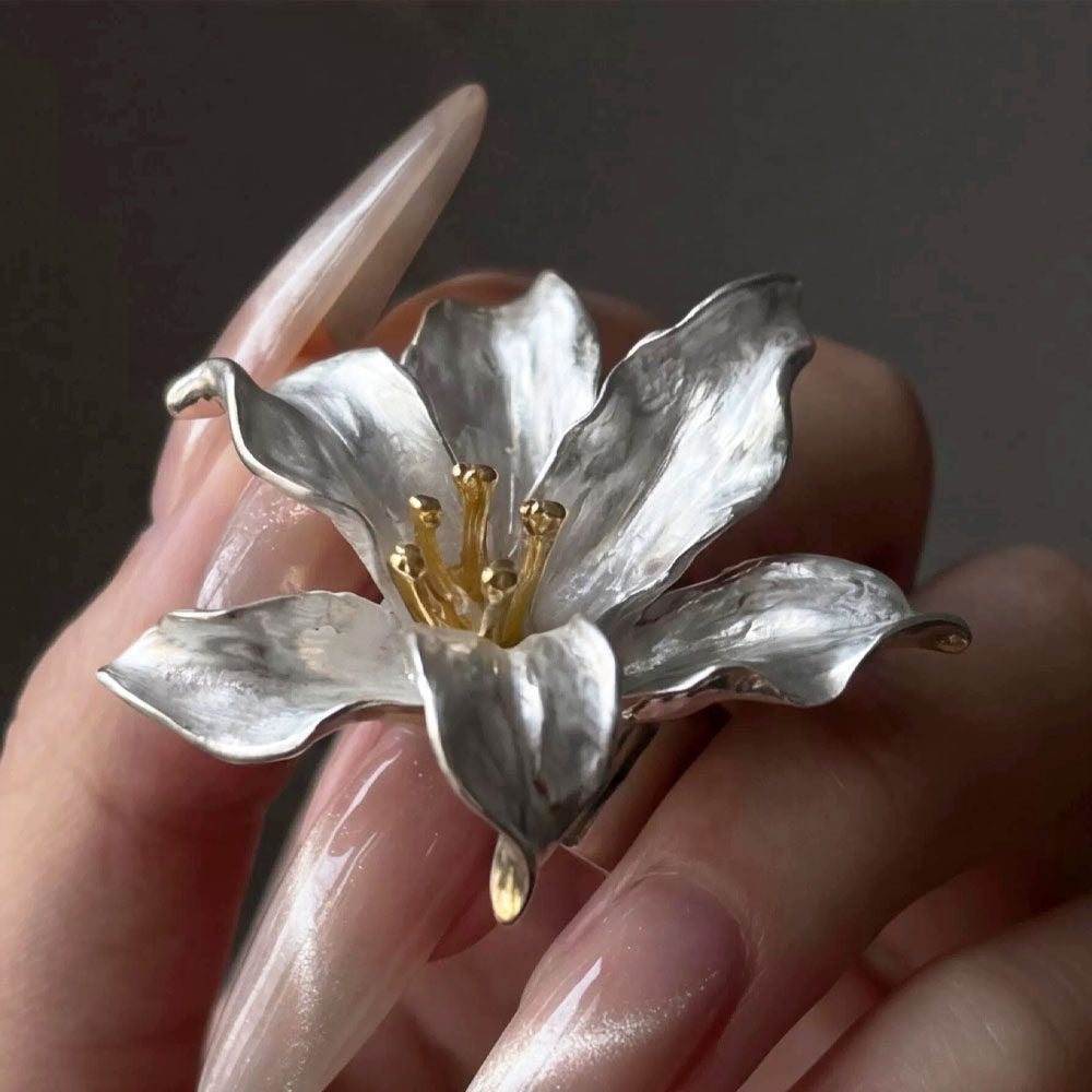French Lily Petal open Ring AND Earrings