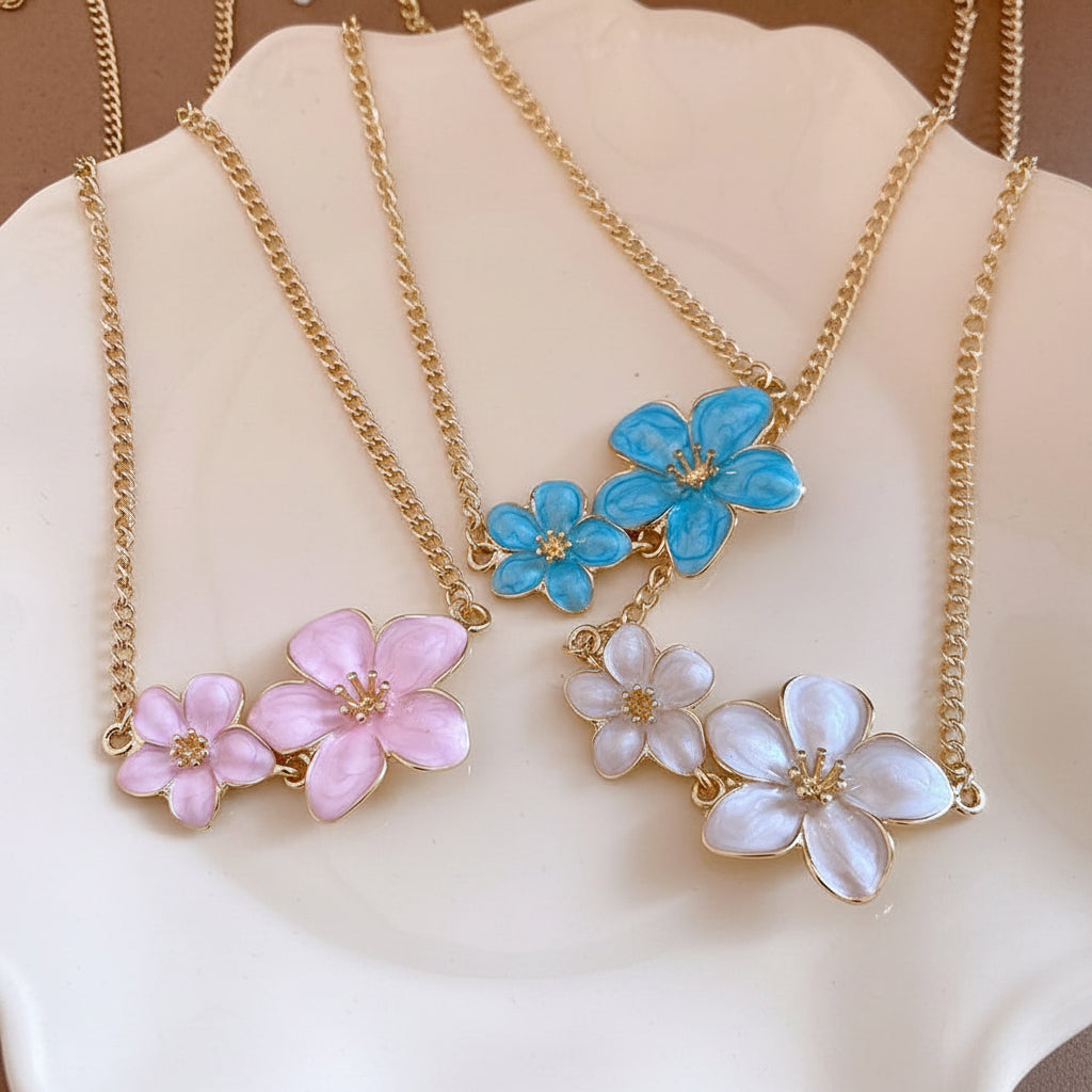Enamel Flower Necklace